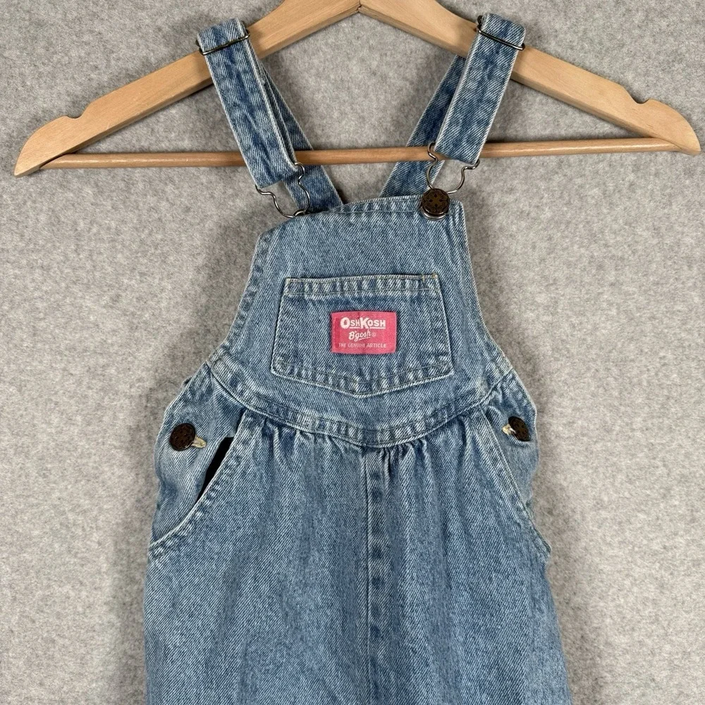 Vintage oshkosh overalls girls 4T denim blue made USA 90s
